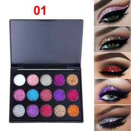 Mysense 30 Colors Glitter Eyeshadow Palette,Party Diamond Pressed Pighmented Mineral Ultra Makeup Shimmer Sequined Palette,Long Lasting Waterproof Eye Shadow Power With Glue Primer