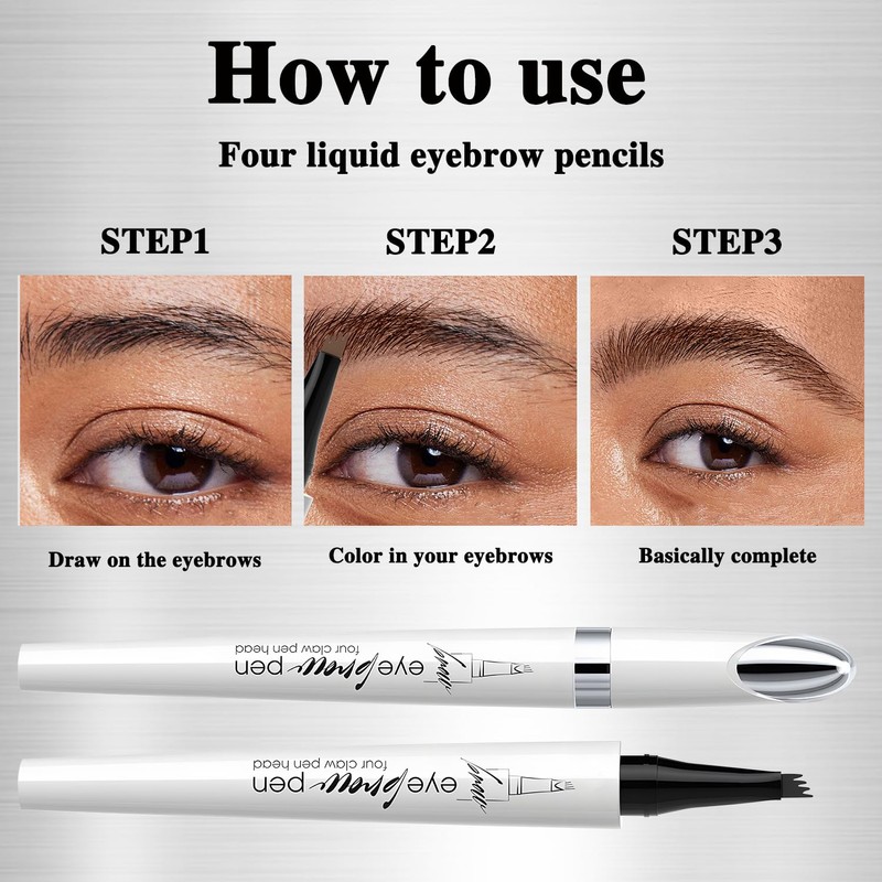MOTIBACK Liquid Eyebrow Pen - Microblading Fork Tip Brow Pencil,