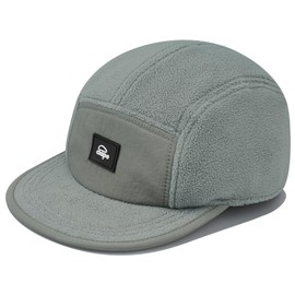 CLAPE 5 Panel Winter Baseball Cap Men Women Warm Wool Trucker Cap Flat Brim Snapback Cap Adjustable Camp Cap Full Cap UV Protection Shield Cap, ADTB1-Gray