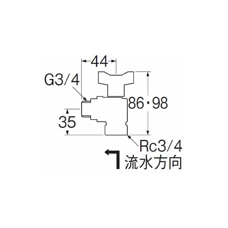 SANEI V620BV-20 Angle Ball Valve with 20 Check