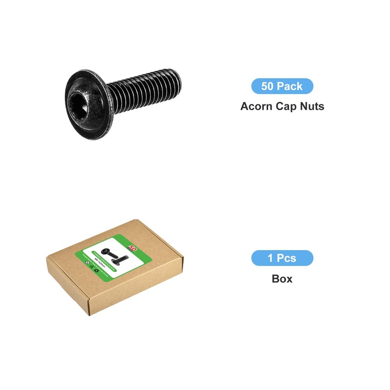 sourcing map 50Pcs M6-1x20mm Flanged Button Head Socket Cap Screws,