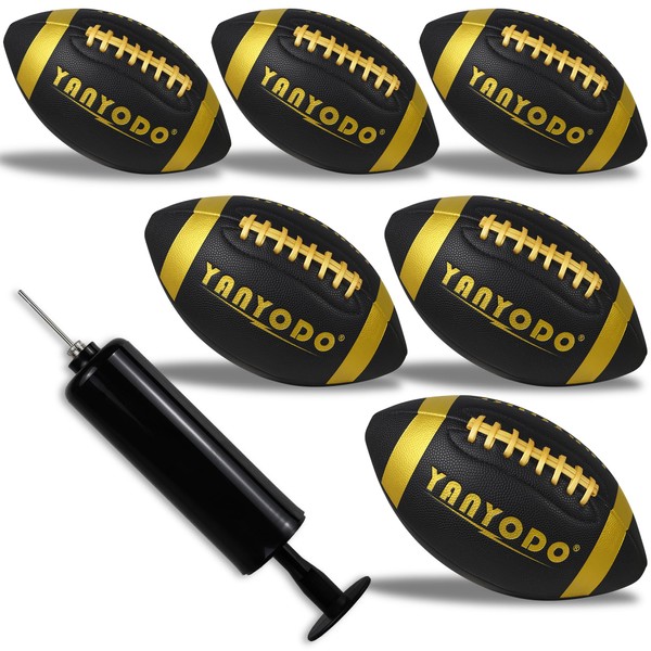 YANYODO 6 Pack Football Size 6 Junior Sized Ball with