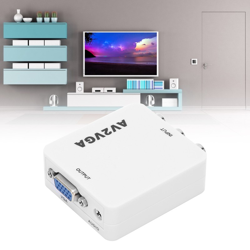 For AV to VGA Conveter Portable 1920x1080 HD AV2VGA Video