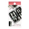 Velvet Silky 6-Piece Nail Clipper Set Portable Nail Clipper, Slanted Clipper, Ear Pick, Tweezers, Cuticle Pusher, Case 2ea