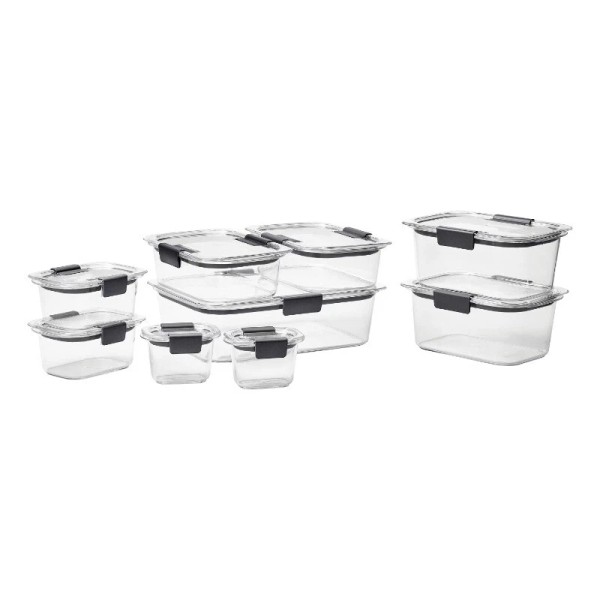 Rubbermaid Brilliance 18 Pc Clear Tritan Food Storage Set, Leak-Proof,