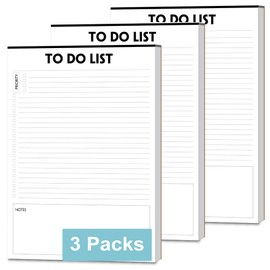 Nokingo (3 Packs) To Do List Notepad - 50 Sheets/Pad, Total 150 Sheets, To Do List Pad with Check List Organizing, Tear Off, Simple Script, College Ruled To Do Planner for Daily Task, 8.5"x11"