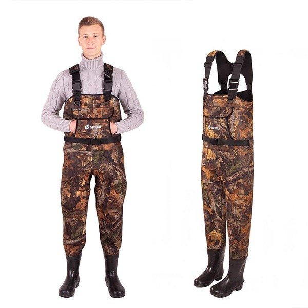 NEYGU 5mm Neoprene Waders with 1500g Weight Rubber Boots