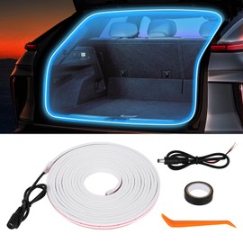 Car LED Strip Lights - Trunk Cargo Ambient Lighting, Ice Blue Colors 7000K, 177.16 inches Flexible LED Light Strip, Easy Install, Waterproof, Universal Fit, for Car Trunks, SUVs, and Vans