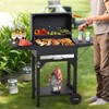 MASTER COOK Charcoal Grill with Two Side Tables, Heavy-duty Steel