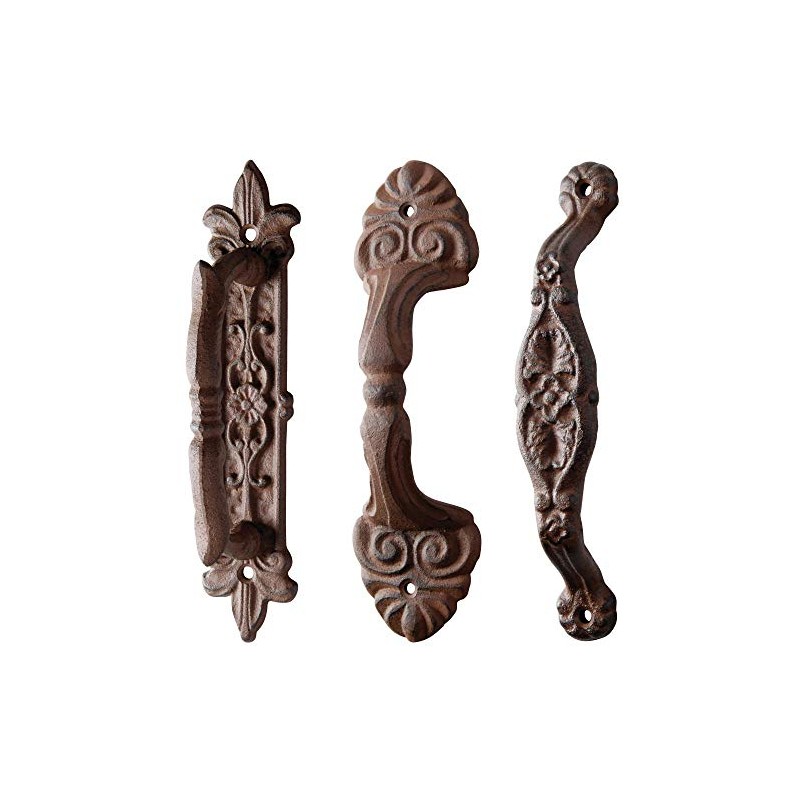 Esschert Design Pack of 2 Long Assorted Cast Iron Door