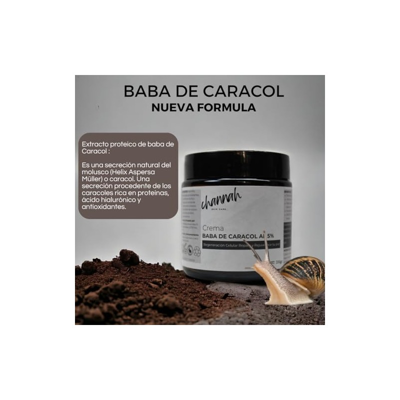 Crema de Baba de Caracol Con colágeno, Elastina, Alantoína, Ácido