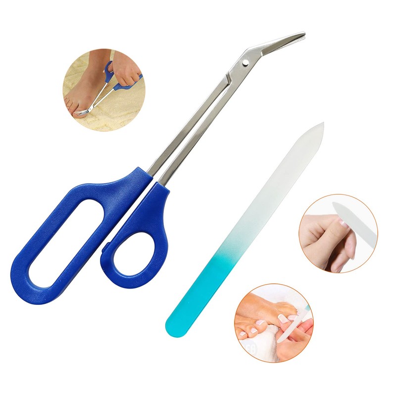 Long Handled Toenail Scissors & Easy Reach Long Handle Clippers
