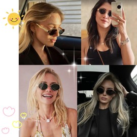 D Lolylad Retro Oval Sunglasses for Women Men Trendy Sun Glasses Classic Shades UV400 Protection