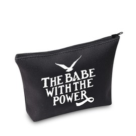 TSOTMO Quote Cosmetic Bag Galentine's Gift Empowering Makeup Bag Feminist Gift The Babe with The Power (C.Power BLK)