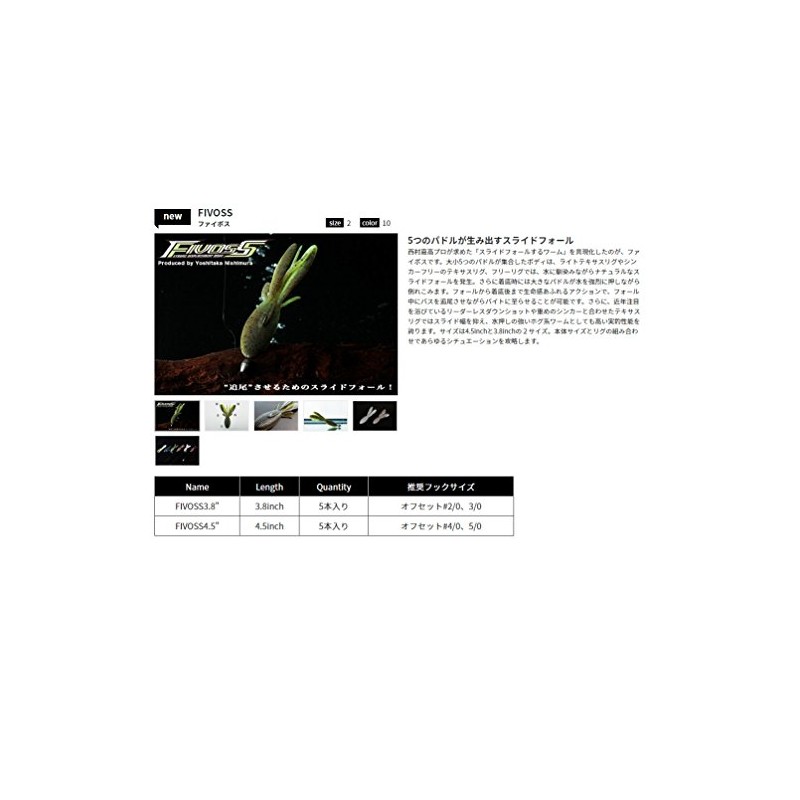 JACKALL Worm Faibos 4.5" Green Pumpkin Pepper Lure