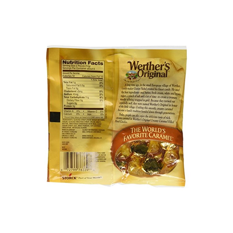 Werther's Original Creamy Caramel Filled Hard Candies (2.65oz) Single Pack