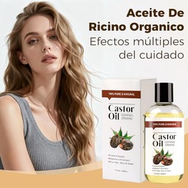 200ML Organic Castor Oil,incluye cepillo y cepillo para pestañas, aceite de ricino puro, aceite de ricino, promueve el crecimiento del cabello y las pestañas, protege y fortalece las uñas