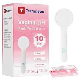 T TESTAHEAD Tiras reactivas para medir el pH vaginal, kit de tiras reactivas para medir el pH vaginal para la salud femenina, adecuado para la vaginos