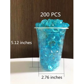 Liying Acrylic Diamond, 0.8 Inch 200 Pcs Acrylic Faux Round Confetti Diamond Crystals Treasure Gems for Table Scatters, Vase Fillers, Arts & Crafts, Wedding Decoration (Emerald Green)