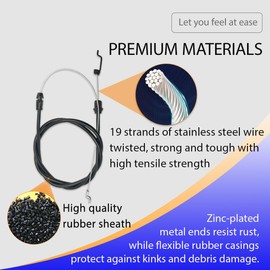 ZanFyxil 501188801 & 582598601 Dual Throttle & Drive Cable Kit for Hus-qvarna LC221A/LC221R/L221AK, Poulan PR675AWD/PR625RWD/P725Y22H2, RedMax 21" Lawn Mowers - Complete Replacement Set