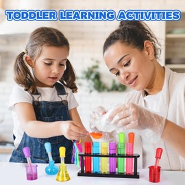 TOUHKAN Test Tubes Dropper Beaker Set, Science Kits for Kids, Droppers Chemistry Set STEM Toys for Toddlers, Preschool Science Center Materials, Science Experiments for Kids 4-6 Homeschool Supplies