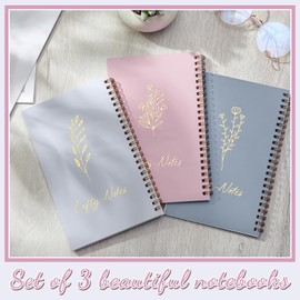 Lewtemi Small 3 Pieces Left Handed Notebook 8 x 5 Inch Small Lefty Spiral Notebooks Wire Bound Paper Journal for College Subject Office Worker Supplies Easier Use, 100 Page(Vivid Color)