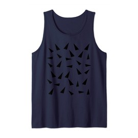 Black Solid Triangles Print Geometric Patterns Tank Top