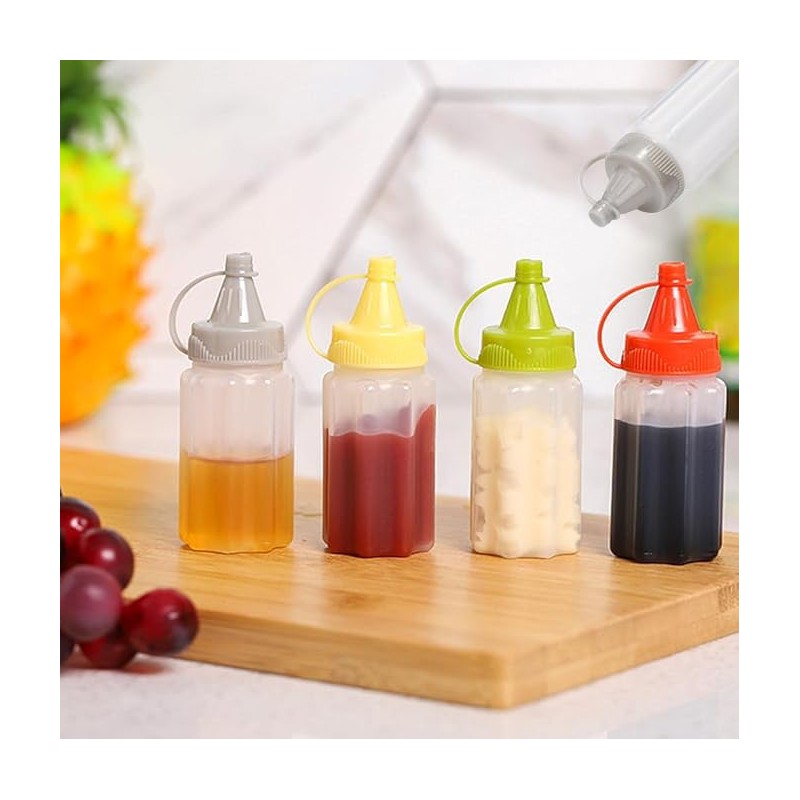 WEZCHUGHAOL Squeeze Bottles for Sauces and Condiments, 8 Pack, Mini