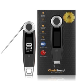 Finaltouch X10 Instant Read Digital Meat Thermometer NSF Certified Waterproof Professional for Cooking Grilling BBQ Baking Candy Oil with Rotating Probe and Backlit Display (Charcoal Gray)
