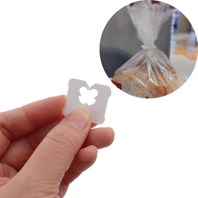 ZQIY 100PCS Disposable White Plastic Bread Clips 0.9x0.8inch Sealer Snap