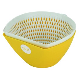 PEARL METAL DELISH KITCHEN Pearl Metal Chilitori Colander Bowl, Large, Yellow