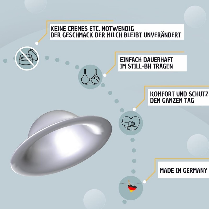 StilliVanilli Pure Pewter Nursing Cap - Provides Instant Protection for