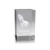 VIP-LASER 3D Glass Crystal Cuboid XL with Praying Hands and