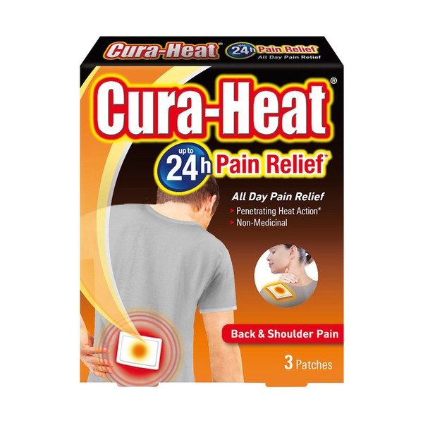 Cura-Heat Back & Shoulder, 3 Heat Pads