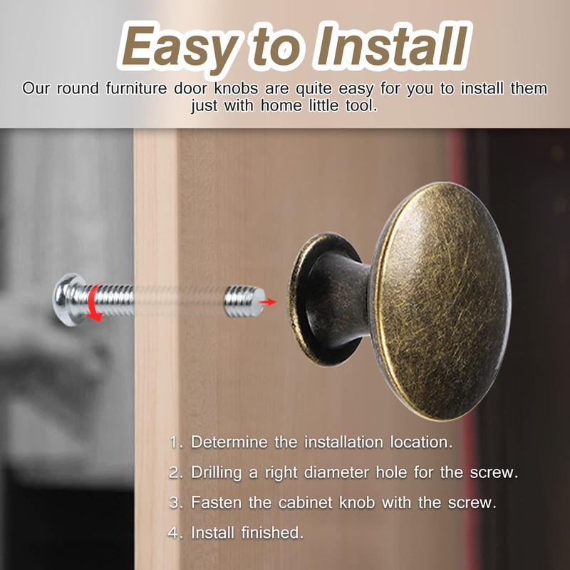 TsunNee 24pcs Vintage Style Chic Drawer Knobs Antique Bronze Kitchen