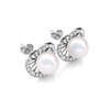 Cate & Chloe Nina Classic Pearl Stud Earrings, 18k White