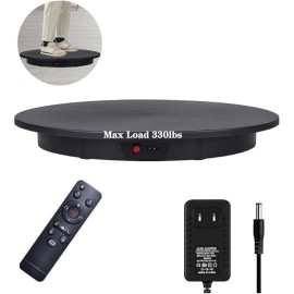 23.6Inch Motorized Rotating Display Stand,Remote Control +5 Colors Backgrounds,330Lbs Load/Wiredmaterial: Plastic, size: 23.6*23.6*2.5in, Color: Black