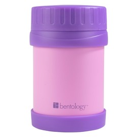 Bentology Stainless Steel Insulated 13oz Lunch Jar Thermos for Kids- Pink- Large Leak-Proof Storage for Hot or Cold Food, Soups, Liquids with Wide Mouth- BPA Free for Back to School Lunch Boxes, Bags