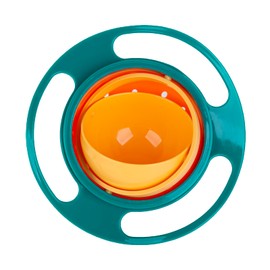 Berry President Magic Bowl 360 Degree Rotation Spill Resistant Gyro Bowl with Lid For Toddler Baby Kids Childre (Green)