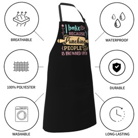 YDTBRUF Baking Apron Waterproof Aprons For Women With Pockets Kitchen Aprons For Men Adjust The Neck Mens Cooking Apron For Women Chef Bbq Cook Grill Bake