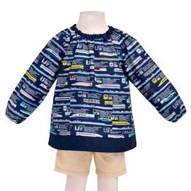 Smock N1138110 Boys Children's Kindergarten Nursery School Long Sleeve 39.4 - 43.3 inches (100 - 110 cm), Departure Super Express Colorful Candy Style