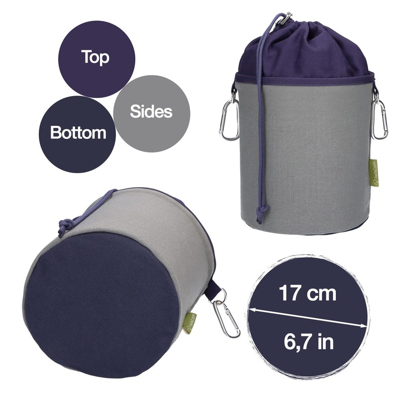 trendfinding Canvas Fabric Clothes Peg Bag with 2 Carabiner Hooks