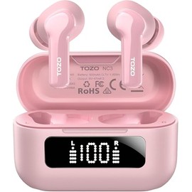 TOZO NC3 Hybrid Active Noise Cancelling Wireless Earbuds with 6 Mics AI Clear Call Ear Buds 55H Playtime with LED Display 32 Preset EQs via APP Bluetooth 5.3 IPX8 Waterproof in Ear Headphones