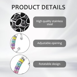 ExcellaElite Fidget Ring, Adjustable Spinning Enamel Anti-Anxiety Rings for Women Men Kids, Stress Relief Bead Rotating Rings, Open Finger Beads Rings