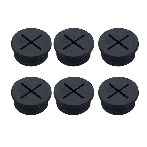 Leliafleury Cable Cord Grommet 6Pcs 20mm Wire Hole Cover Rubber