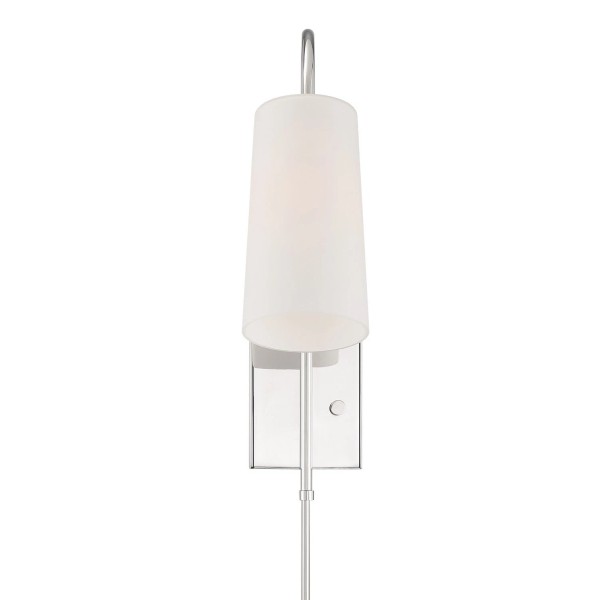 Crystorama Alexa 1-Light Wall Mount in Polished Nickel