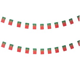 Portugal Flag 40pcs Portugal Flag Garland Portugal 11.4M Portugal Bunting Portugal National Flag European Flags 14x21cm for Garden Bars Decorations
