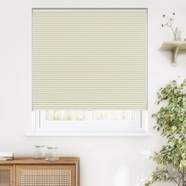 LazBlinds Cordless Cellular Shades, Blackout Privacy Light Blocking Honeycomb Shade Pleated Blinds for Windows Size 46'' W x 64'' H, Cream