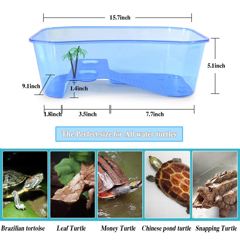 RYPET Turtle Tank Aquarium - Reptile Habitat, Turtle Habitat, Reptile