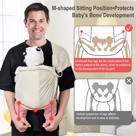 CUBY Water Baby Sling Carrier Lightweight Breathable Mesh Baby Wrap Carrier Adjustable Ring Sling Quick-Drying Baby Slings Newborn Toddler Summer Swimming Pool Beach (Apricot, Baby Sling)